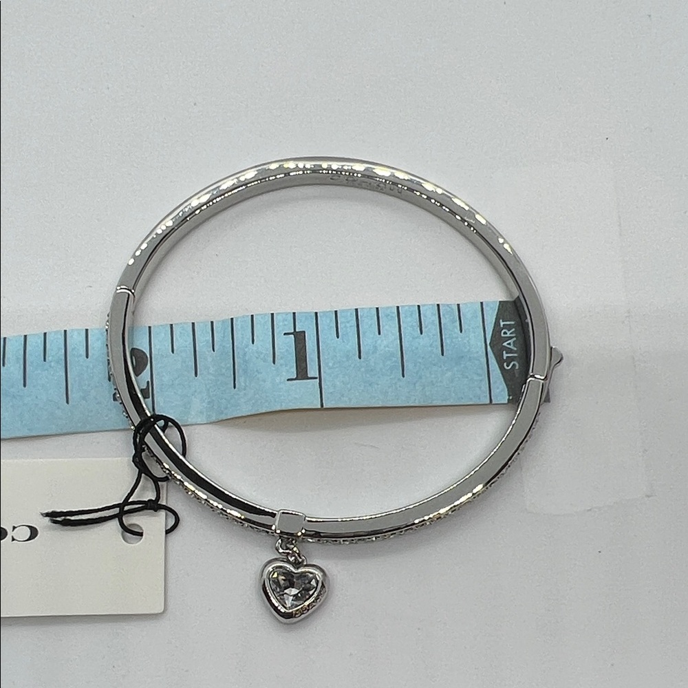 COACH Stone Heart Charm Bangle Bracelet | NWT | Perfect Jewelry Gift - Picture 7 of 8